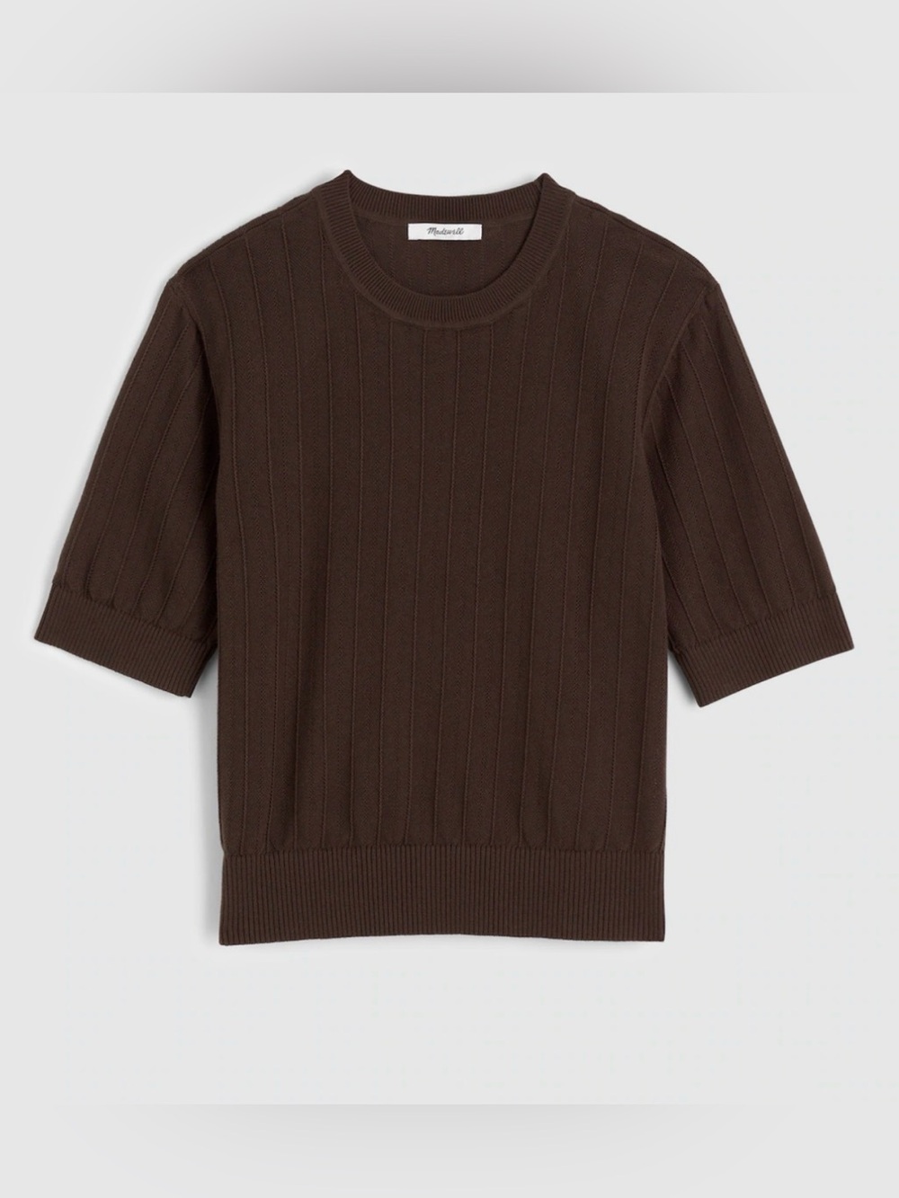 Madewell Pointelle-Stitch Crewneck Sweater Tee